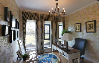 万亚广场客厅田园风格效果图复式162平方台州装修